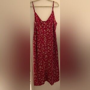 NWOT Women’s Red Maxi Sunflower Dress Plus Size XXL/1X